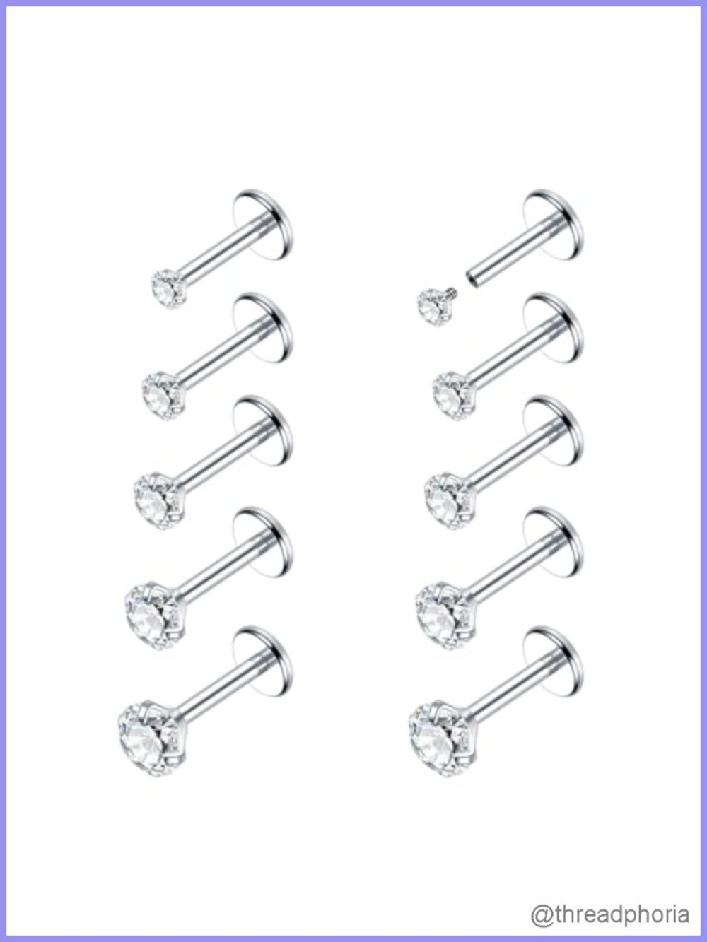 18G 16G Flat Back Nose Stud Hypoallergenic Surgical Stainless Steel Cartilage